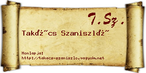 Takács Szaniszló névjegykártya