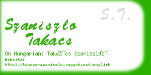 szaniszlo takacs business card